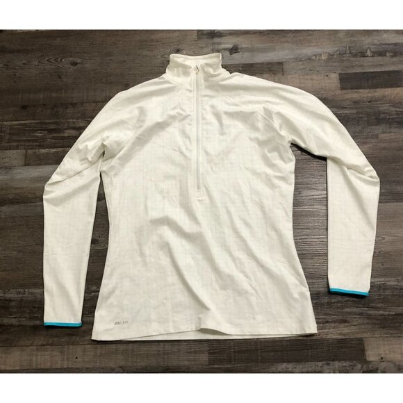 Nike Pro Womens XL White 1/2 Zip Long Sleeve Athletic Pullover - Picture 1 of 7